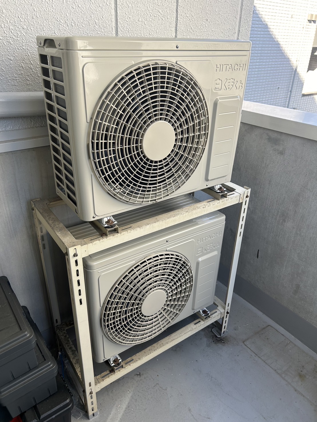 滋賀県野洲市 エアコン交換工事 室外機設置施工例